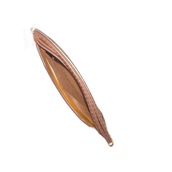 Coach Signature Leather Brown & tan Slim Id Card Case In Signature Canvas ID Car - Picture 4 of 4